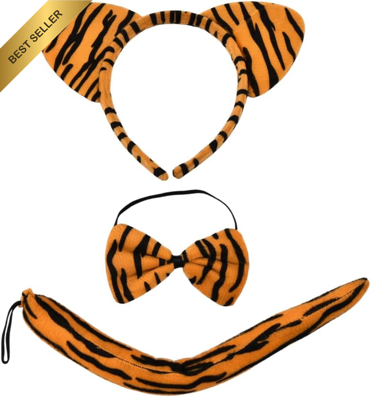 Tiger Ears Headband Tail Set Cosplay Halloween Party Animal Costume