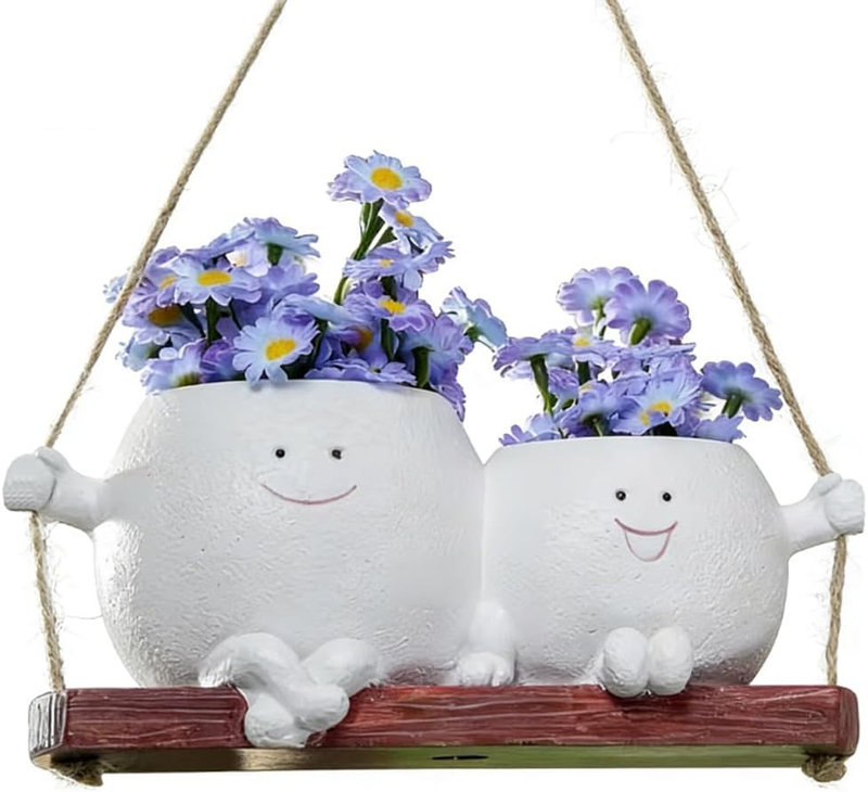 Cute Hanging Planter, Hanging Face Planter, Smiley Face Planter, Succulent Flowe
