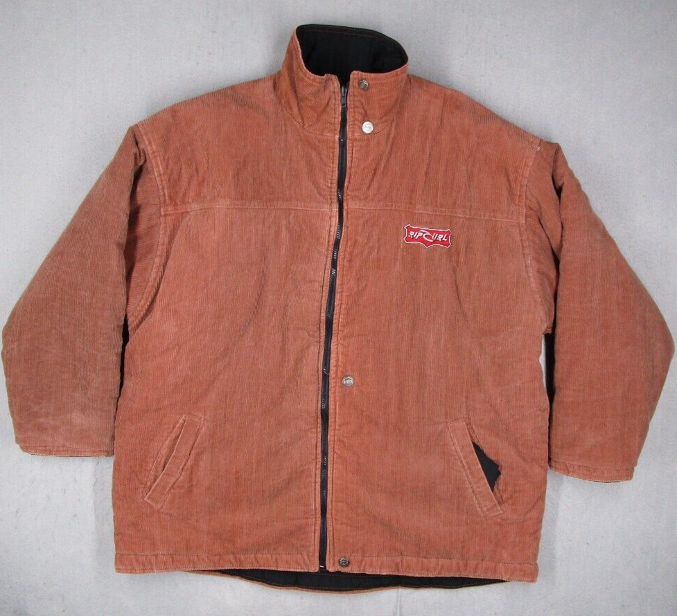 Vintage Rip Curl Jacket Mens Extra Large Brown Corduroy
