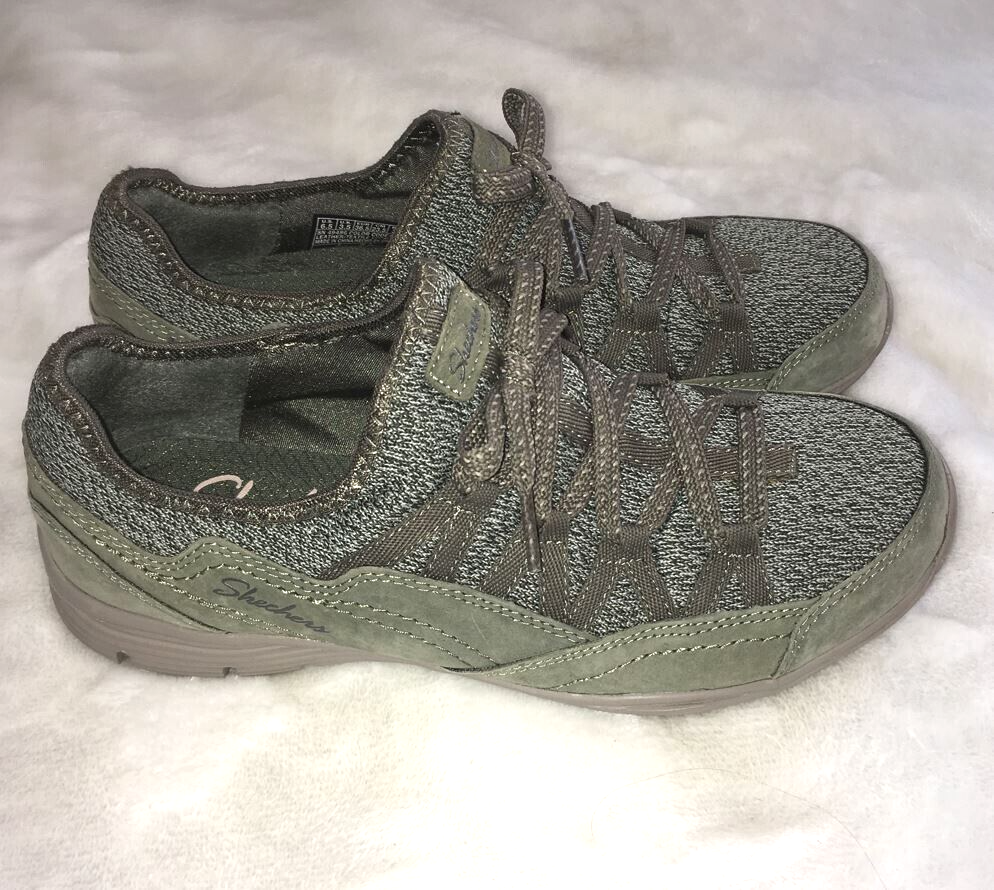 miy. Skechers Air Cooled Memory Foam Olive Shoes Sneakers Size