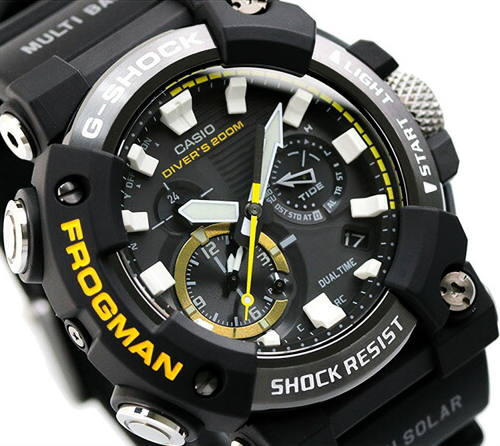 Pre-owned Casio G-shock Frogman Gwf-a1000-1ajf Bluetooth Radio Solar Watch Carbon Case