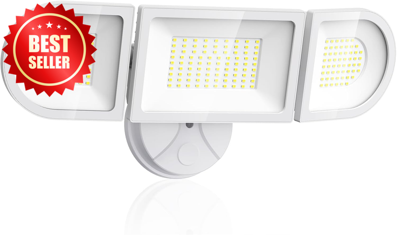 130W 13000LM LED Flood Light Outdoor IP65 3 Head Security 6500K White US