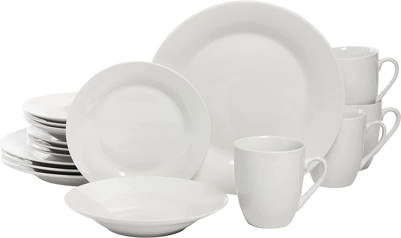 Simply round 16 Piece Dinnerware Set, White