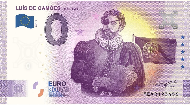 Billet Touristique Souvenir 2021 Portugal LuÃ­S De CamÃµEs