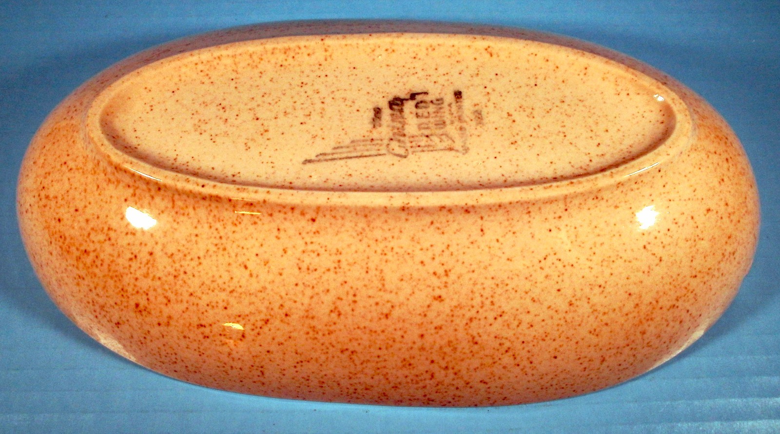 Oval Divided Serving Bowl Red Wing Lute Song Hand-Painted China AS IS