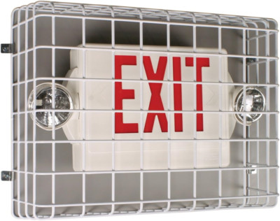 Exit Sign Cover Accidental Damage Stopper Protective Steel Wire Guard Grid Grill