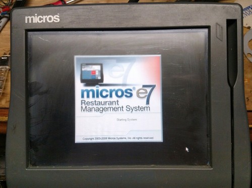 Micros POS Workstation with wall mount.