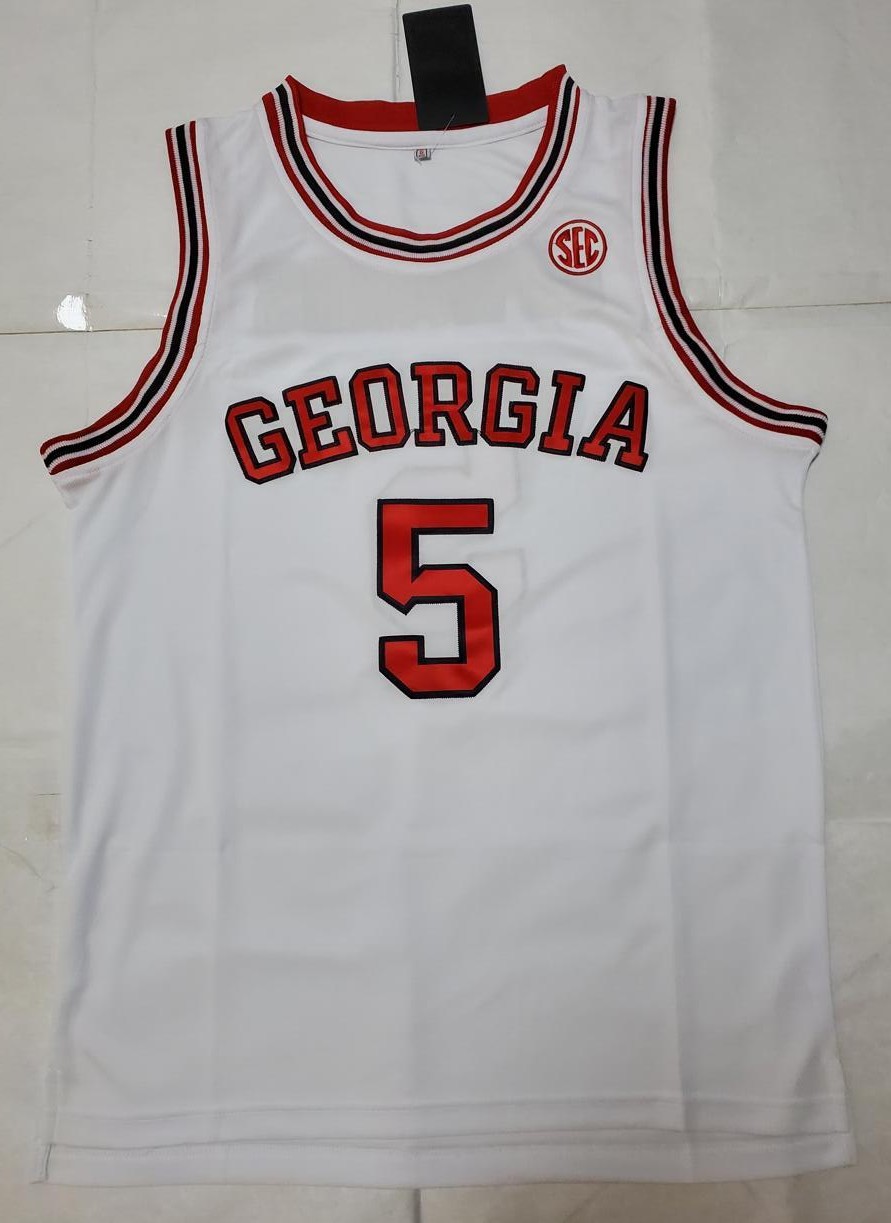 Men White Anthony Edwards Georgia #5 Jersey