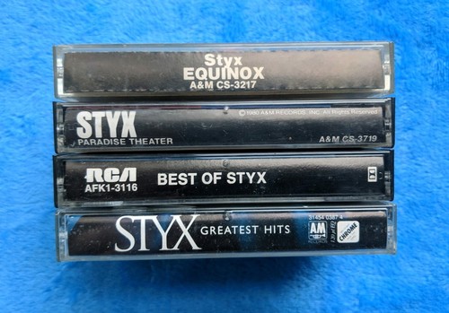 STYX 4 Cassette Tape Lot Rock Paradise Theater Equinox Greatest Hits 1980's