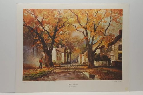 ビンテージ Robert Wood ロバートウッド 複製画 レトロ 昭和 当時物 ☆画題 秋景色 ロバートウッド作 複製画 ビンテージ - メルカリ