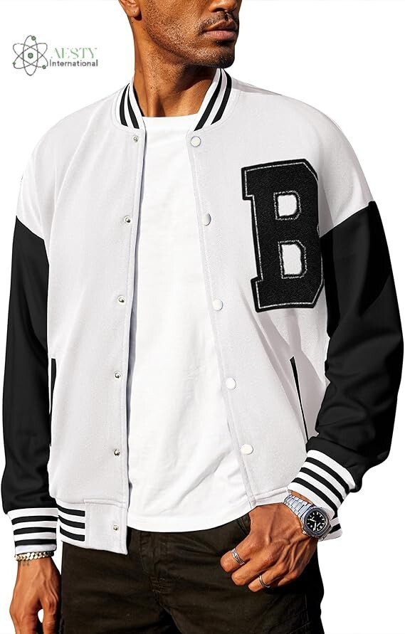 Men's Varsity Jacket Regular Fit Casual Letterman Baseball