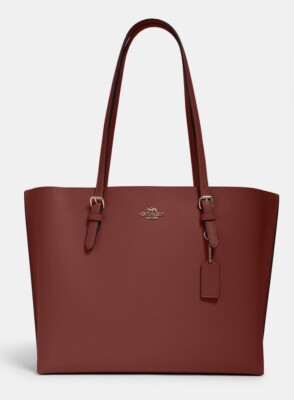 Coach Mollie Leather Tote for Women - Red