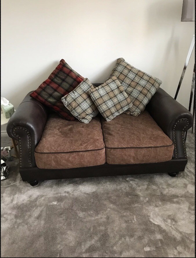 Two Seat Fabric Leather Sofa In Wootton Northamptonshire Gumtree