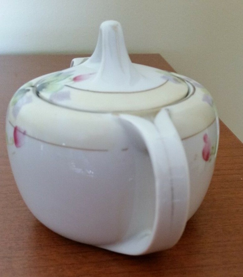 Vintage Hand Painted Floral Sugar Bowl -Noritake M Japan