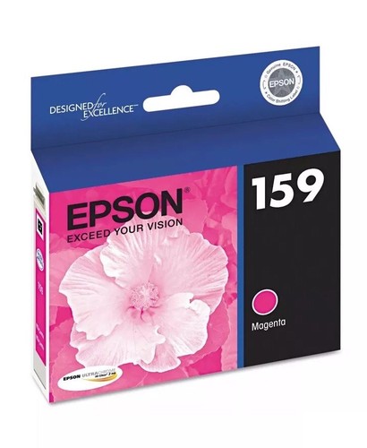 Lot 2 Epson 159 Magenta Ink Cartridge T159320 Stylus Photo R2000 Genuine 3/2019