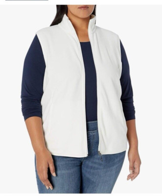Amazon Essentials Womens Classic Fit Polar Soft Fleece Vest White Size XL