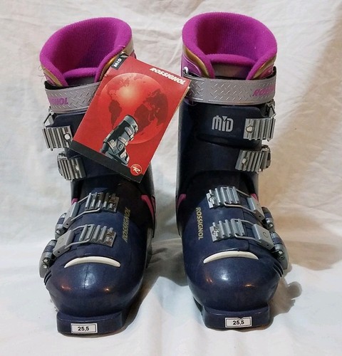 Vintage ROSSIGNOL MID M7 Ski Boots Beige Pink Size 25.5 Women’s 8.5 Vtg