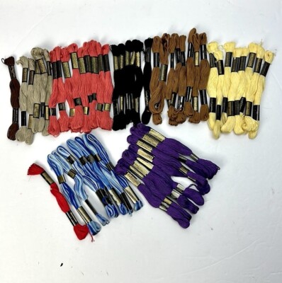 53 Skeins J&P  Coats Embroidery Cross Stitch FLOSS THREAD Lots of COLORS USA Vtg