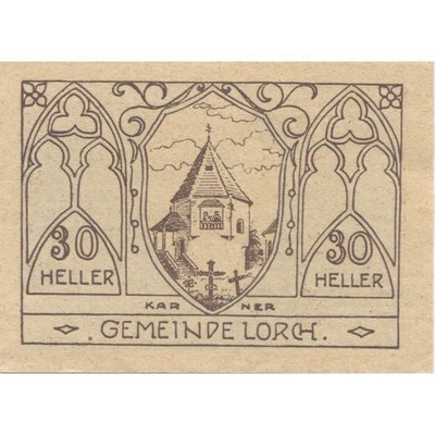 [#285257] Banknote, Austria, Lorch, 30 Heller, Eglise 1920-12-31, UNC Mehl:F