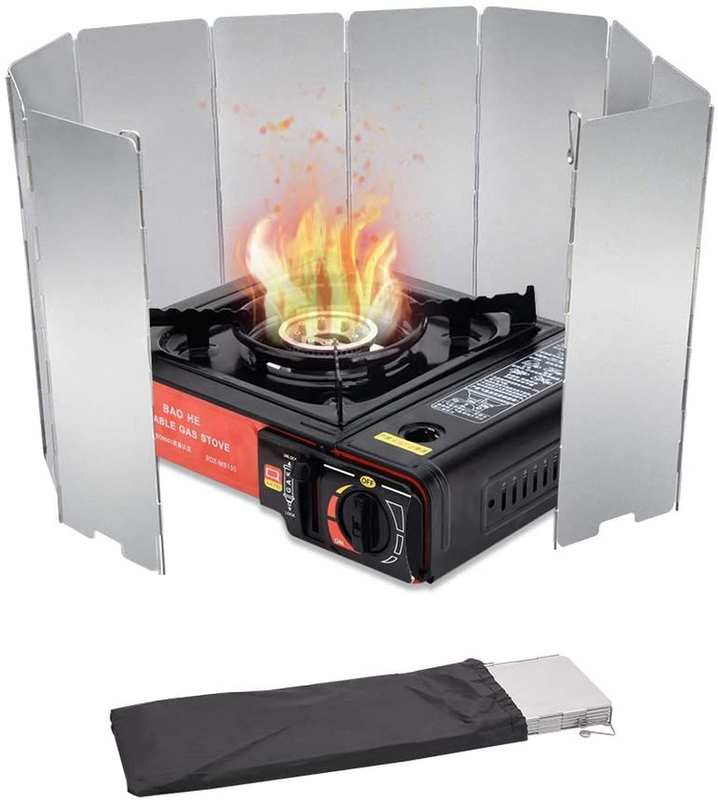 Stove Windscreen 10 Plates Stove Windshield Folding Aluminum