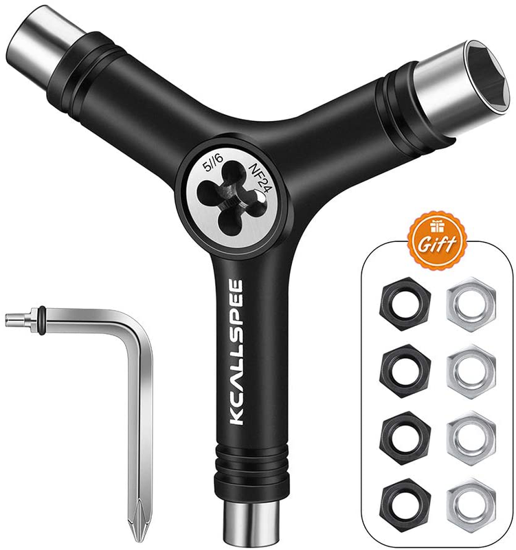 Skateboard Tool Y Skate Tool and Allen Key with Cross Screwdriver Head and 8PCS