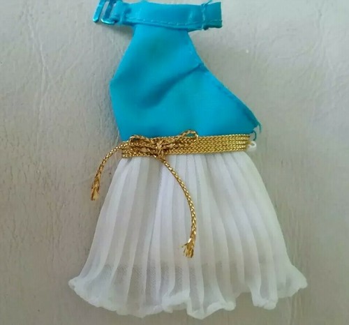 Vintage Topper Doll DAWN original Mini Dress White Blue gold