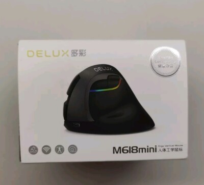 Delux M618Mini Ergonomic Vertical Mouse Wireless 2.4GHz Gaming, Pink