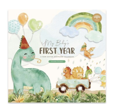 Baby's First Year Calendar with Stickers by Bright Day - 1st Year Tracker - 