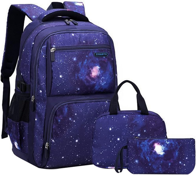 3Pcs Backpack Book Laptop Bag For School Daypack Travel Camping Child Men Women