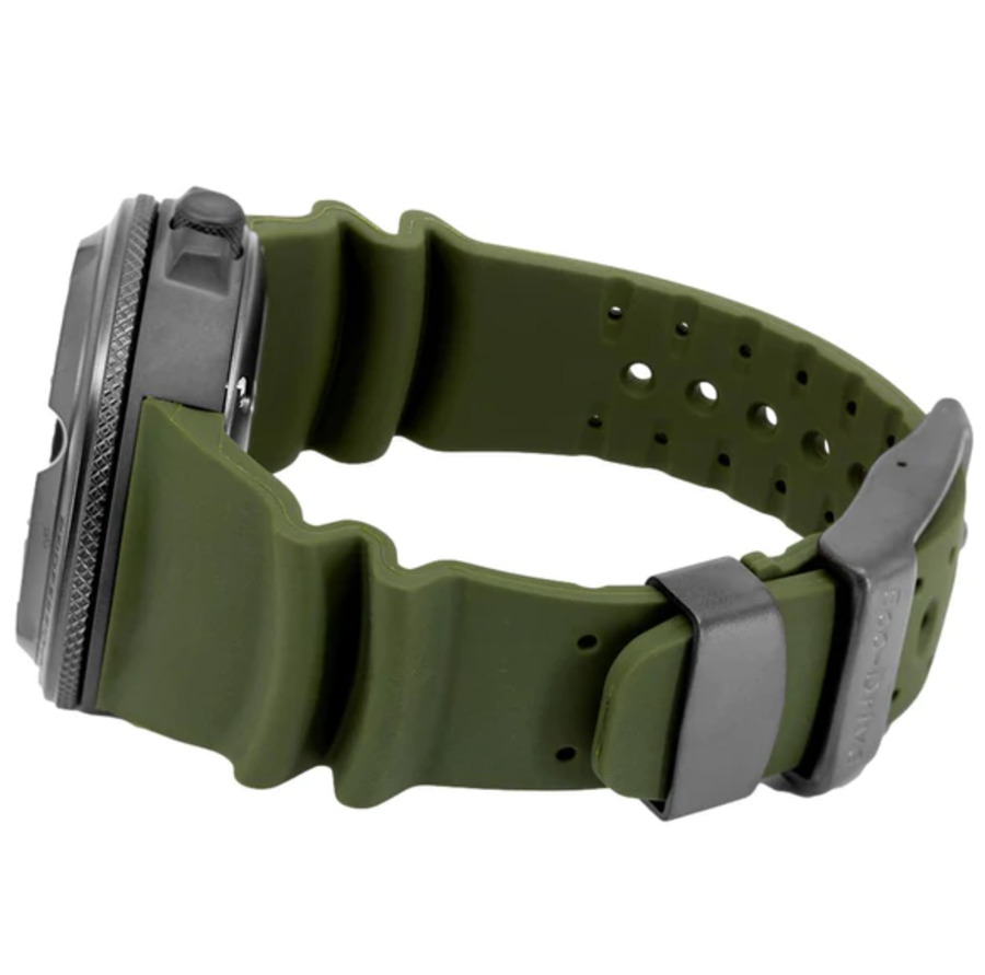 Pre-owned Citizen Promaster Green Dial Dive Watch Polyurethane Band Eco-drive Bj8057-09x