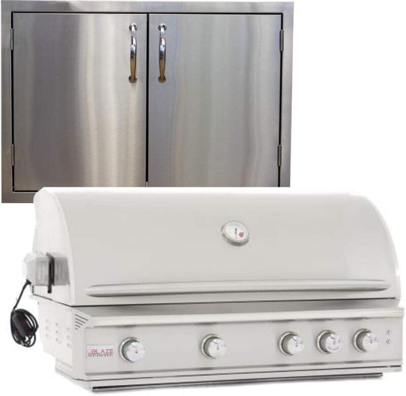 Blaze Grills Professional 44-inch 4 Burner Propane Grill And Double Door Package