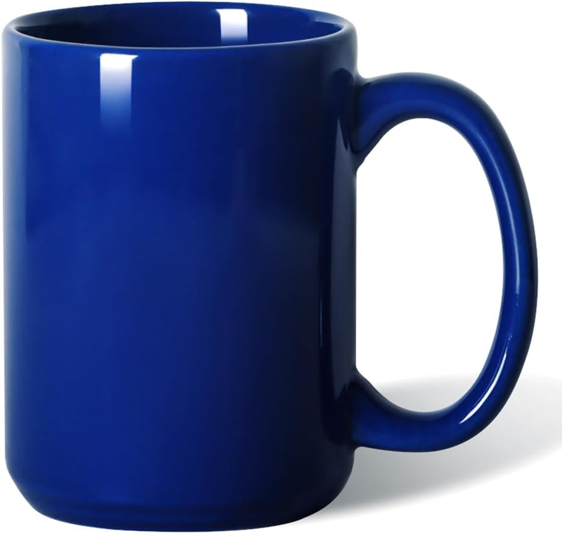 15 OZ Coffee Mug, Classic Blank Ceramic Cup with Large Handle for Tea Latte Capp
