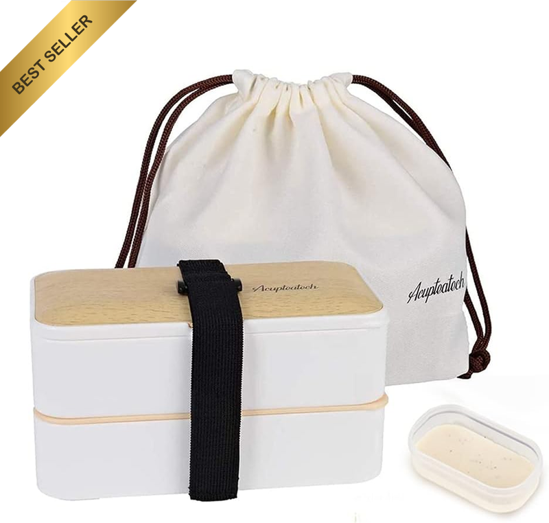 Bento Box Lunch Box with Upgraded Adjustable Strap, 2-Tier Japanese Bento Box Ad