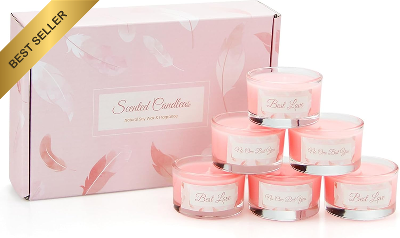Scented Candle Set, Soy Wax Candles for Stress Relief and Home Decor, Portable T