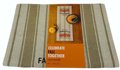 Celebrate Fall Together Pumpkin Patch Autumn Fall Table Runner 36'' L x 13'' Wide