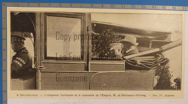 Swinemunde Empereur Guillaume Bethman Hollweg  1911 Document Clipping