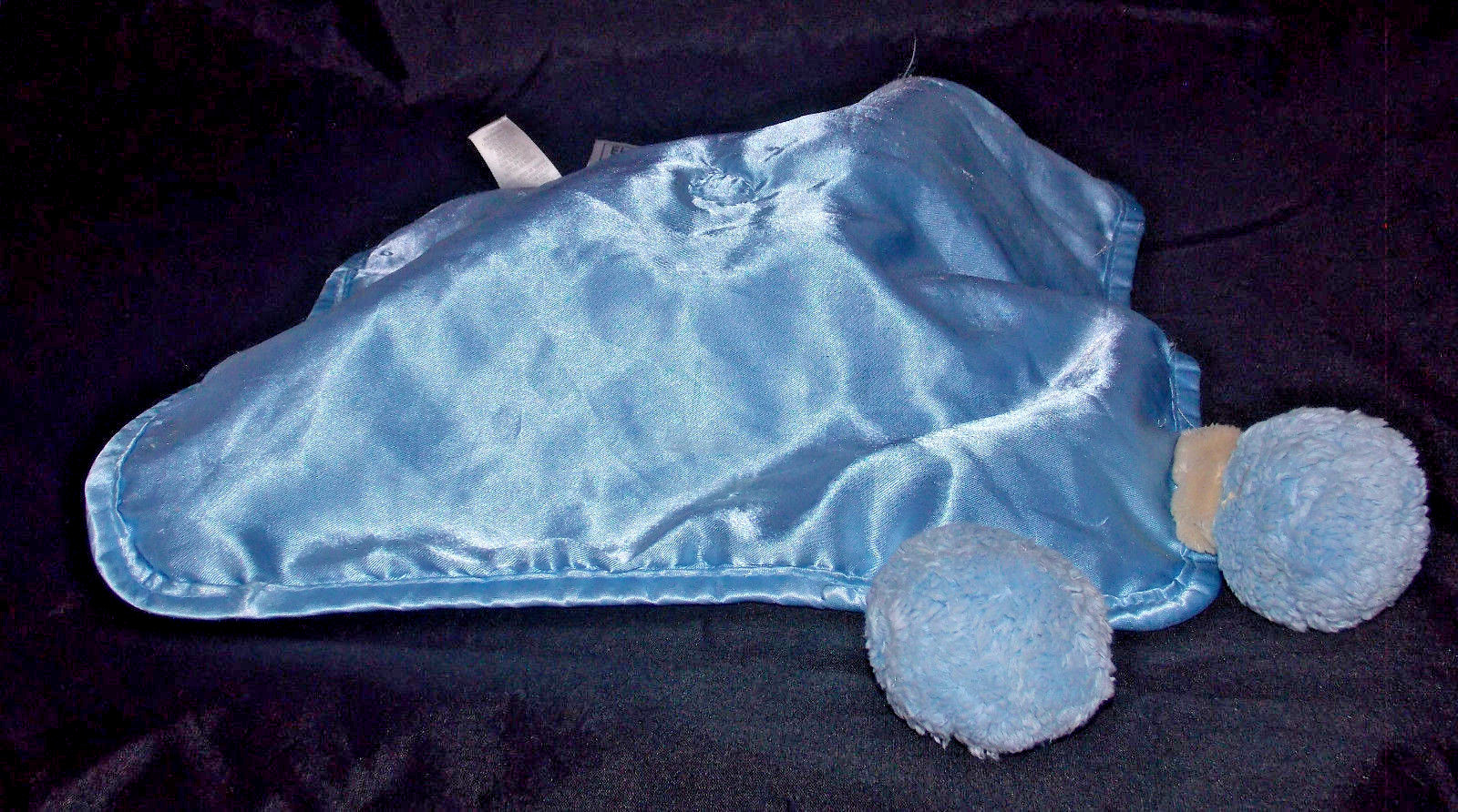 Carters Teddy Bear Lovey 11in Baby Blue Security Blanket Plush Feet Snuggle