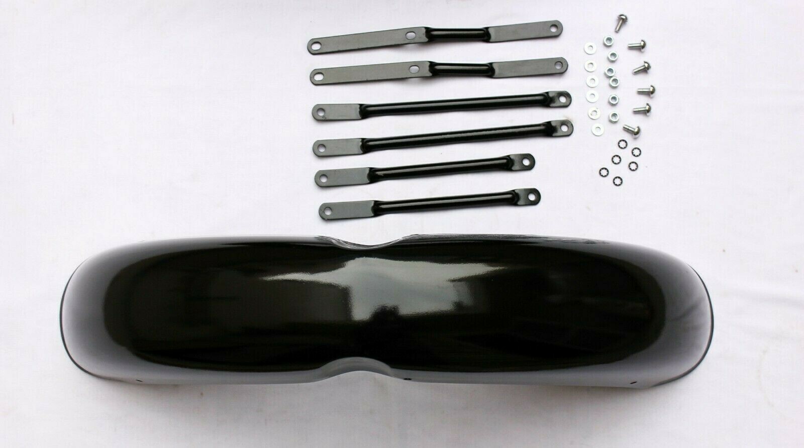 FOR ROYAL ENFIELD BULLET 350cc BLACK FRONT & REAR MUDGUARD FENDER BUMPER SET 