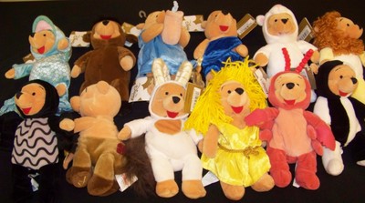 Disney Zodiac Pooh bean bag plush beanie Horoscope Doll stuffed animal SET/LOT