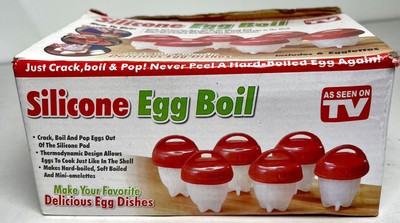 Egglettes Silicone Egg Boil Kitchen Gadget Tool Time Saver NEW IN BOX
