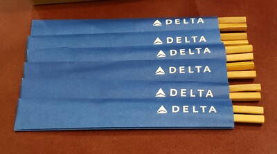 Delta Airlines set of 6 Japanese Chopsticks twisted bamboo Part Number 044208030