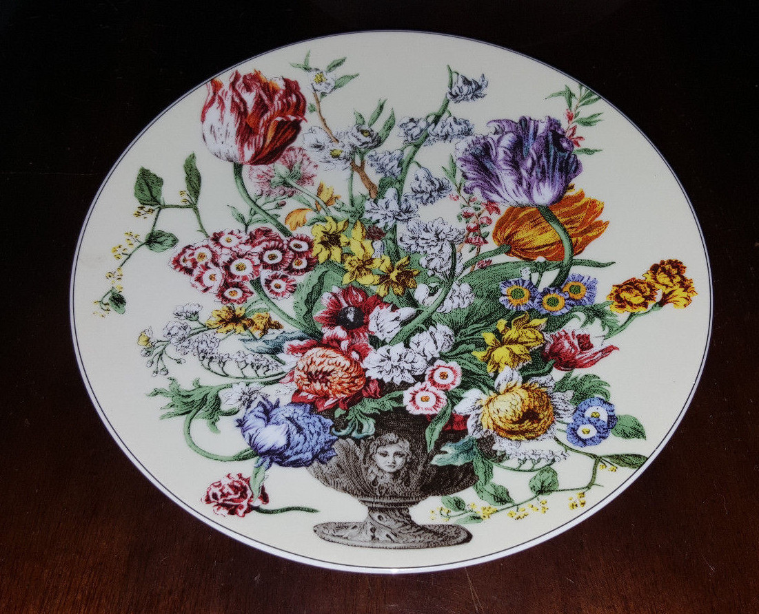 1996 Andrea by Sadek Winterthur Plate with Botanical Flower Print John Bowles
