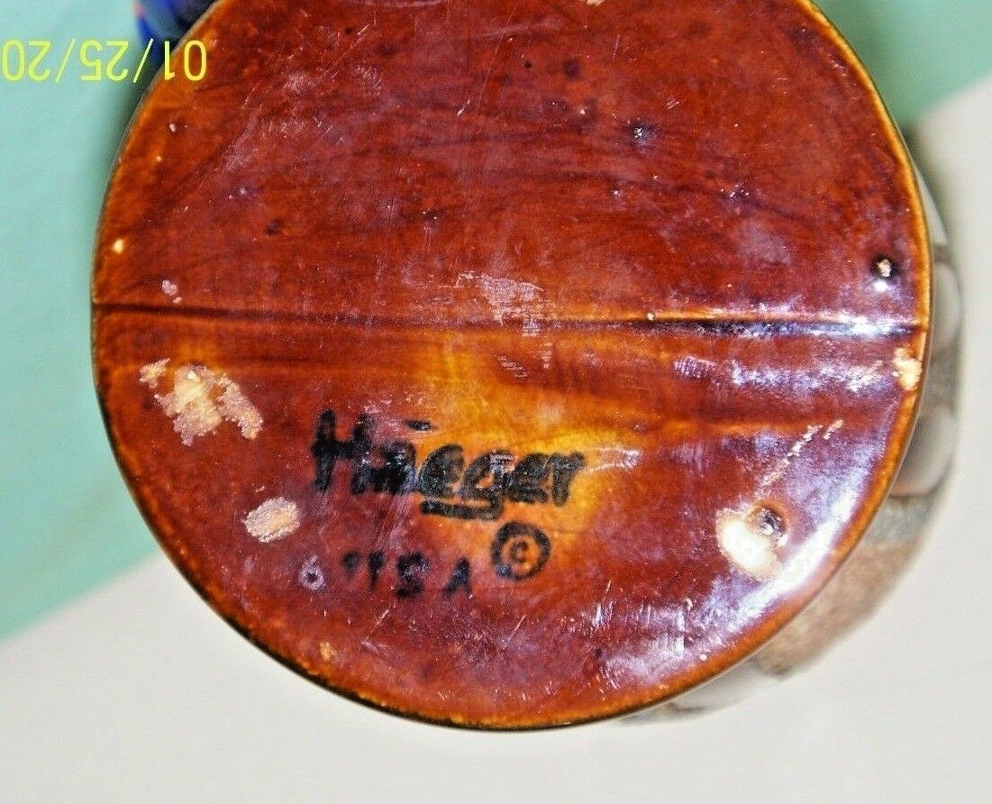 Vintage Haeger USA Pottery Brown Sand Lava Drip Glaze 12 1/2