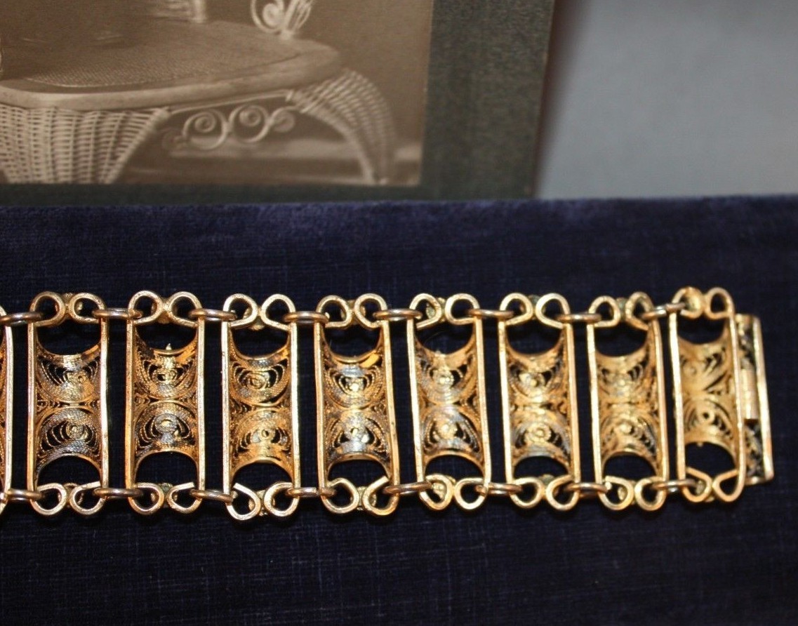 Amazing Antique Art Nouveau Filigree Bracelet