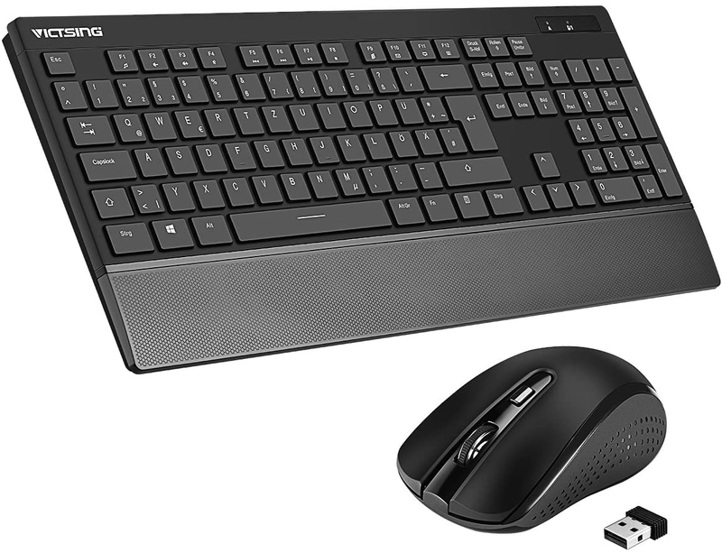 VicTsing Tastatur Maus Set Kabellos USB, Funktastatur
