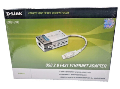 Genuine D-Link USB 2.0 Fast Ethernet Adapter DUB-E100 New Sealed Box