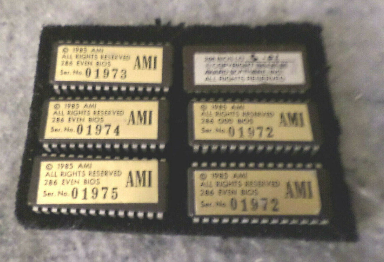 電波少女CD bios AMI INTEL 286 and 286 Bios Chips (odd and even) used