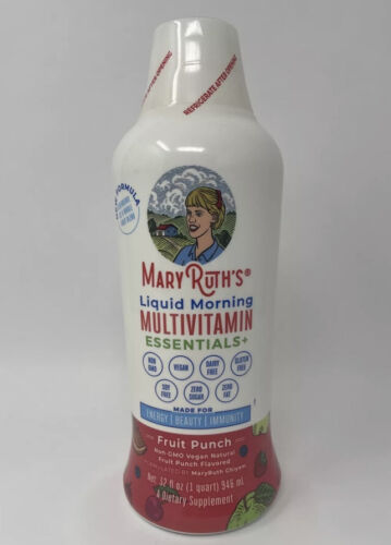 Mary Ruth's Morning Liquid Multivitamin Essentials Fruit Punch 32 Fl Oz