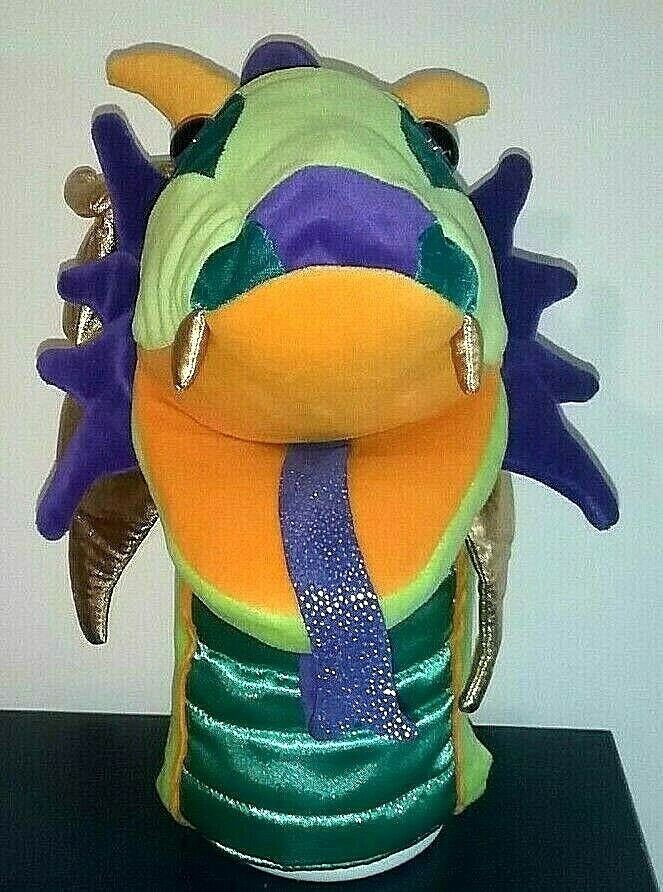 Manhattan Toy Dragon Hand Puppet Multi Color 13 inches Long Stuffed Plush 2009