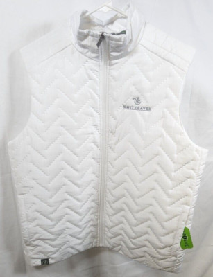 Holloway Full Zip Repreve Eco Quilted Vest Womens L White 100% Polyester NEW